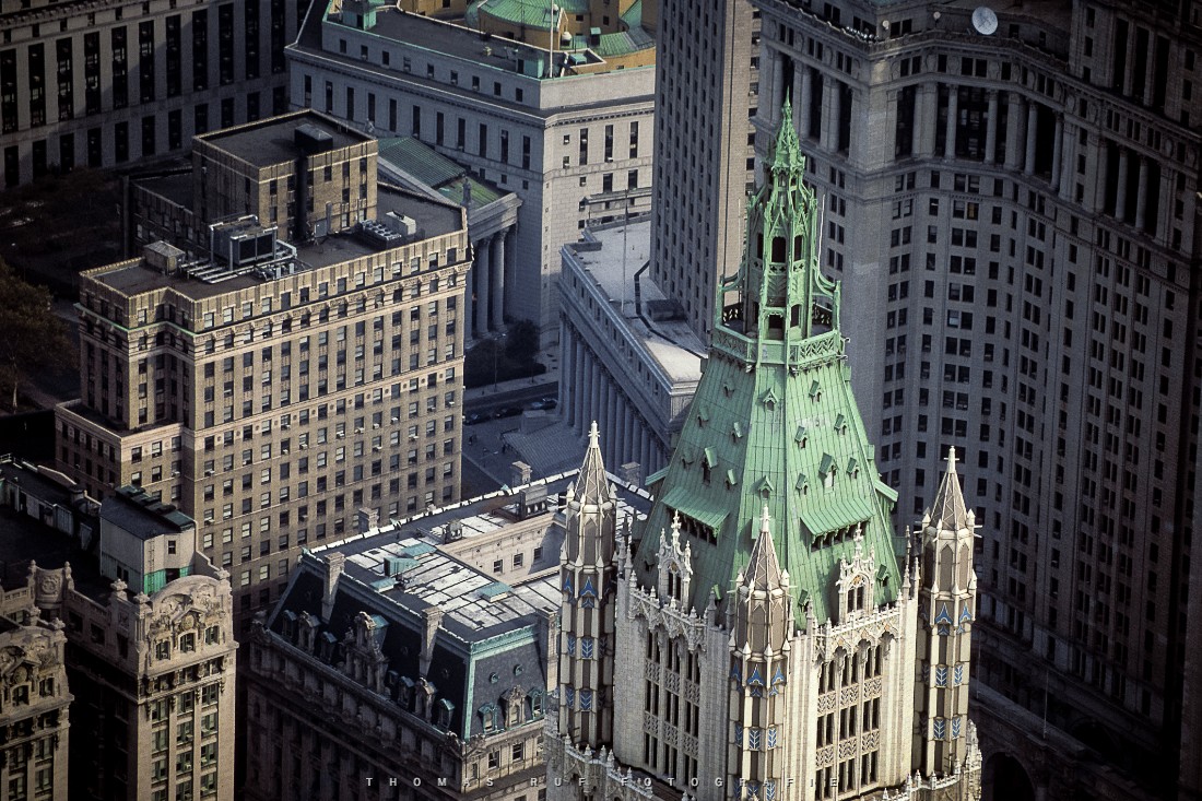 Blick vom Südturm der Twin Towers (WTC 2)