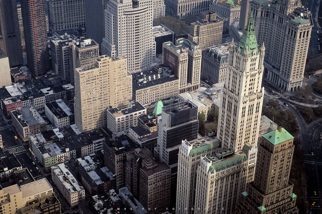 Blick vom Südturm der Twin Towers (WTC 2)